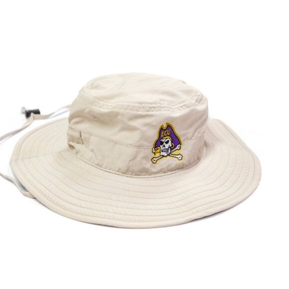 East Carolina Stone Jolly Roger Beige Bucket Hat